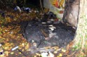 Feuer Matratze wo ein Obachloser drauf geschlafen hat Koeln Muelheim Steegerstr P24